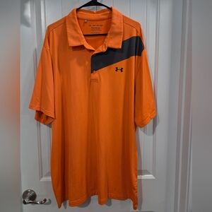 Under Armour Men's Orange and Black Polo Shirt